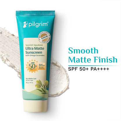Pilgrim Ultra Matte Spf 50 Pa+++ Non-greasy & No White Cast Sunscreen