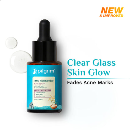 Pilgrim 10% Niacinamide with Kojic Acid & Korean Rice Water Face Serum For Clear Glass Skin Glow