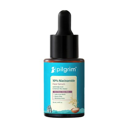Pilgrim 10% Niacinamide with Kojic Acid & Korean Rice Water Face Serum For Clear Glass Skin Glow