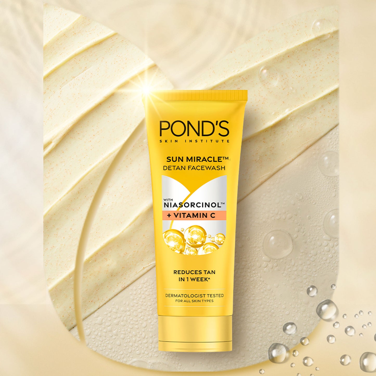 Ponds Sun Miracle Detan Facewash With Vitamin C & Niacinamide