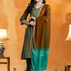 Indyancart IE Women Printed Regular Thread Work Pure Cotton Kurta with Trousers & With Dupatta