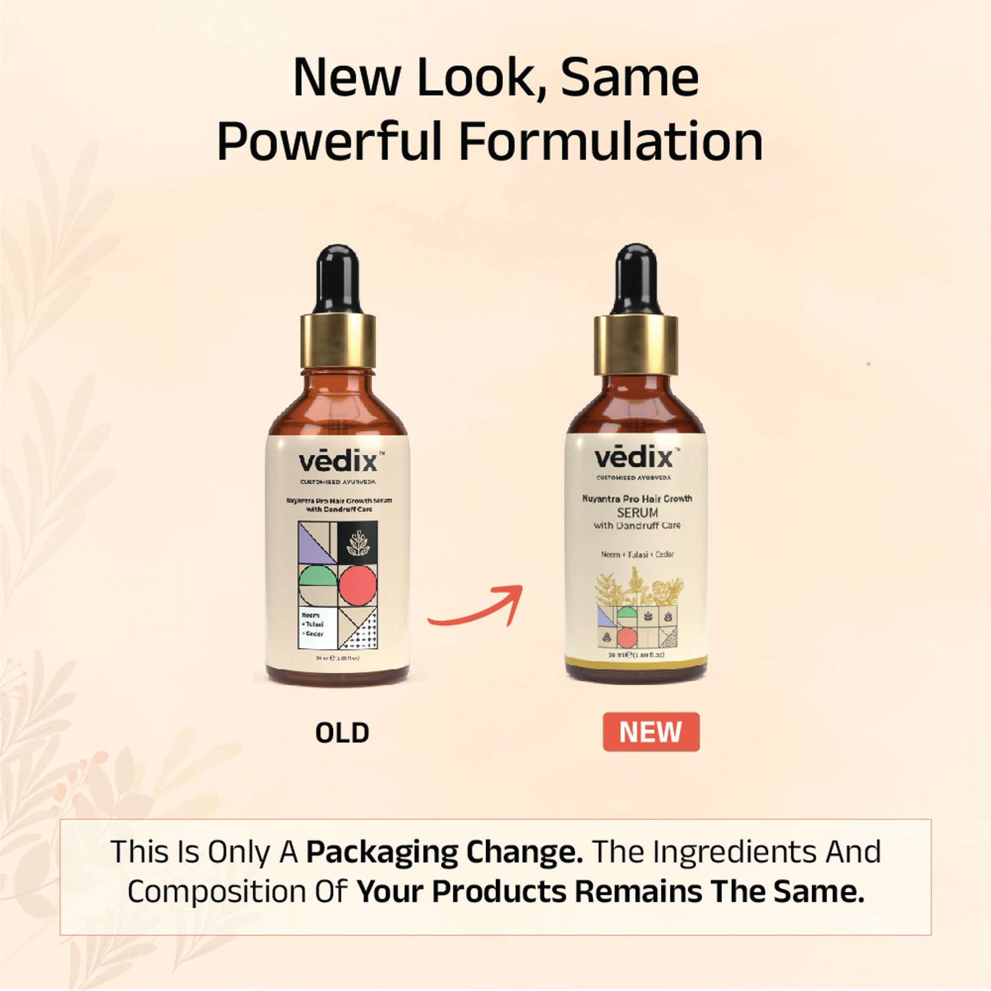 Vedix Nuyantra Pro Hair Growth Serum With Dandruff Care Neem + Tulsi + Bhringraj