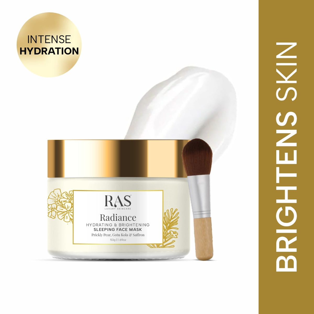 RAS Luxury Oils Radiance Hydrating & Brightening Sleeping Gel Face Mask with Aloe vera gel