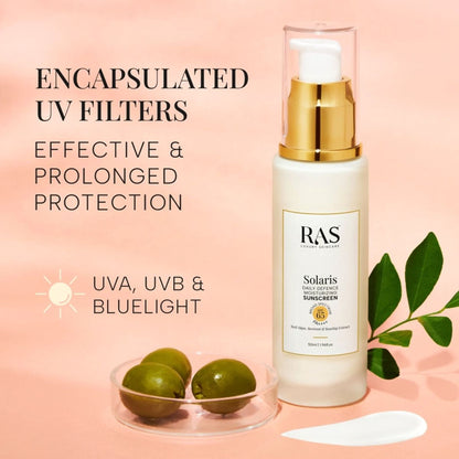 RAS Luxury Oils Solaris Daily Defence Moisturising Sunscreen Spf 50 Pa+++