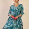 Dhiyona IE Ethnic Motifs Printed A Line Pleated Pure Cotton Kurta With Trousers & Dupatta