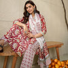 Dhiyona IE Floral Printed V-Neck Pure Cotton Straight Kurta With Trousers And Dupatta