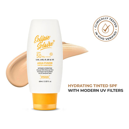 Eclipse Solaire Aqua Fusion Tinted Sunscreen 5X Protection Non-Greasy, All Skin Types SPF 50 Pa++++