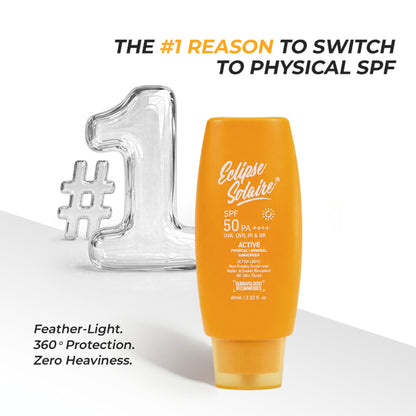 Eclipse Solaire Active Sunscreen SPF 50 PA+++ for All Skin Types No White Cast