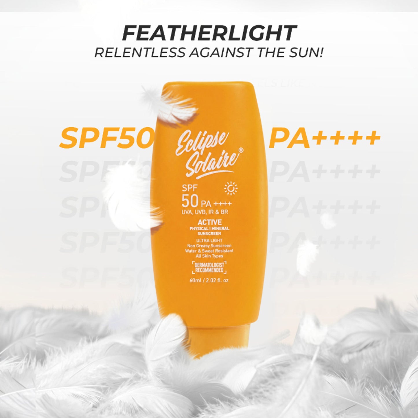 Eclipse Solaire Active Sunscreen SPF 50 PA+++ for All Skin Types No White Cast
