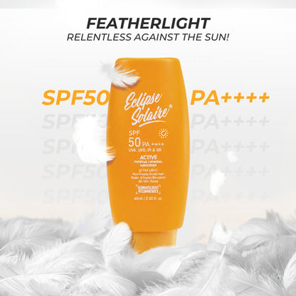 Eclipse Solaire Active Sunscreen SPF 50 PA+++ for All Skin Types No White Cast