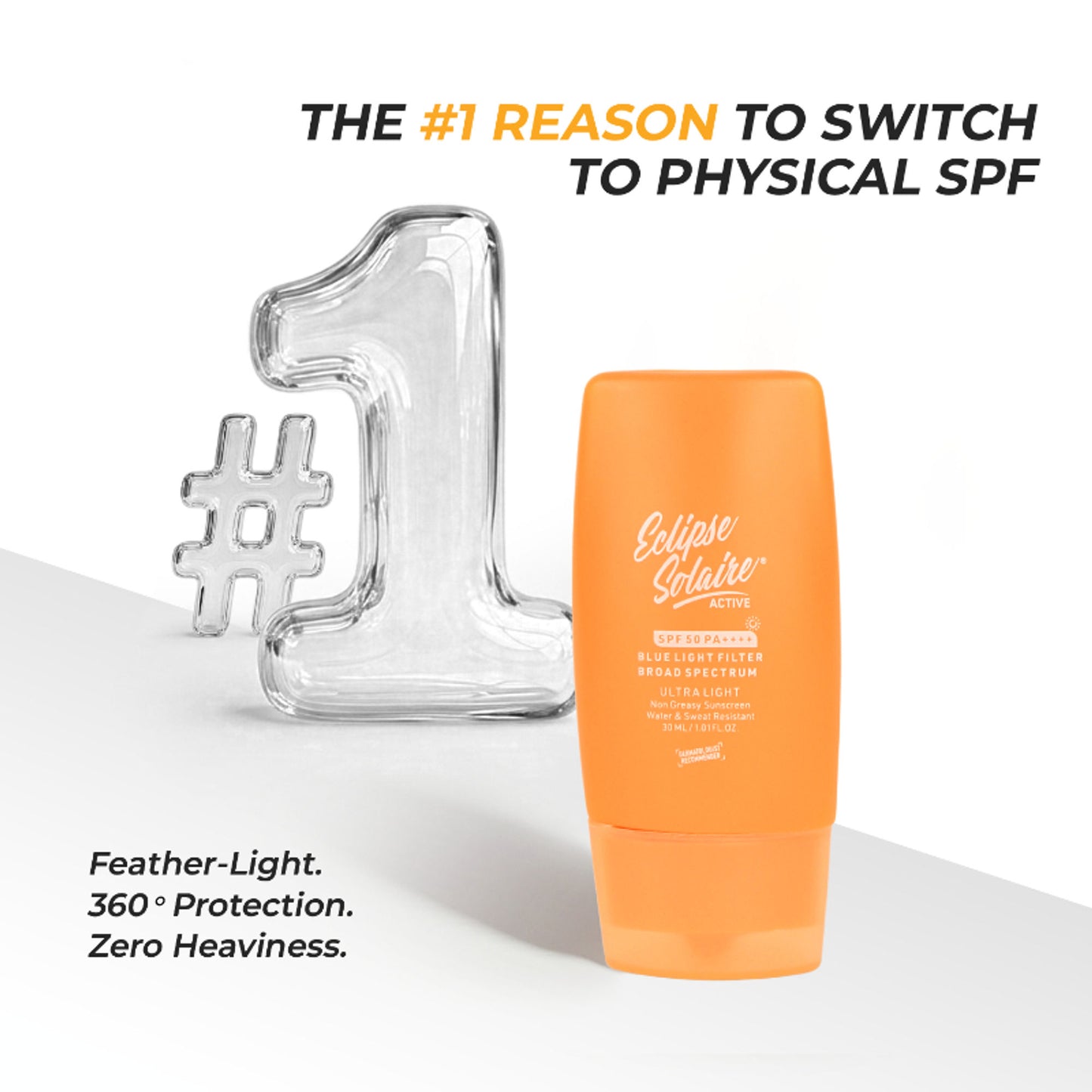 Eclipse Solaire Active Sunscreen SPF 50 PA+++ for All Skin Types No White Cast