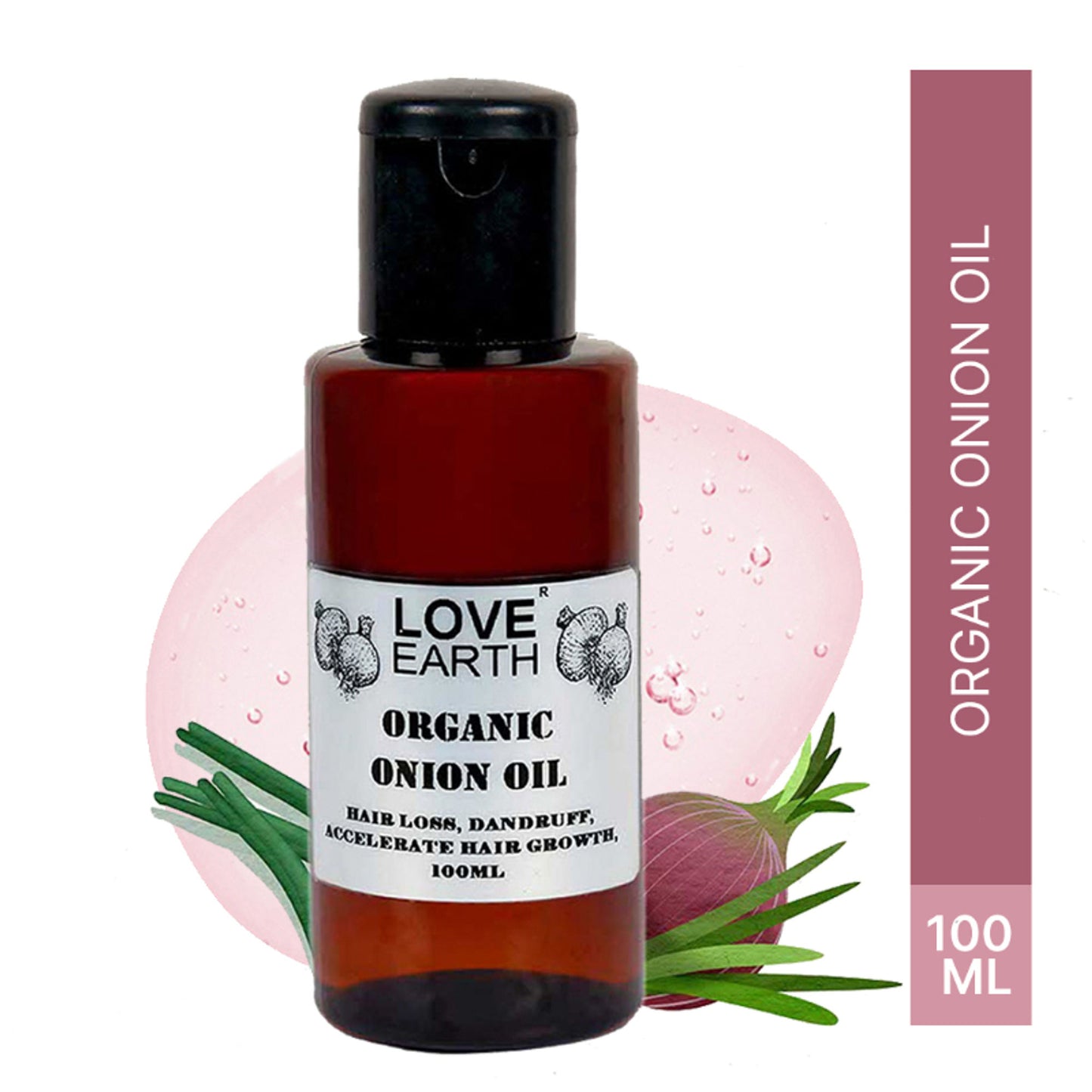 Love Earth Organic Onion Hair Oil prevents Hair Fall Dandruff & Accelerates Hair Growth