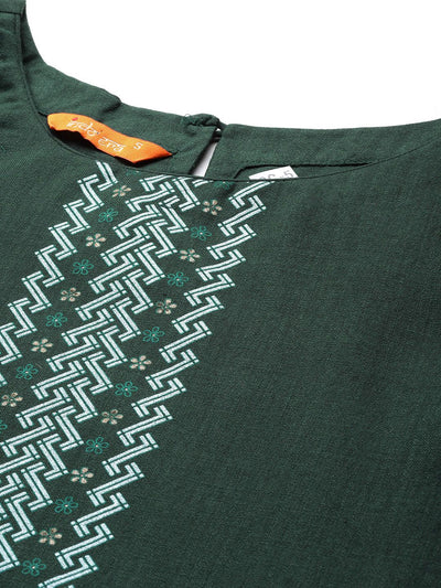 Indyancart IE Ethnic Motifs Foil Printed Straight Kurta