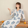 Dhiyona IE Women Floral Printed Cotton Kurta with Trousers