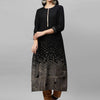 Dhiyona IE Women Black Embroidered Anarkali Kurta