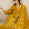 Dhiyona IE Women Solid Embroidered Cotton Kurta with Trousers & Dupatta