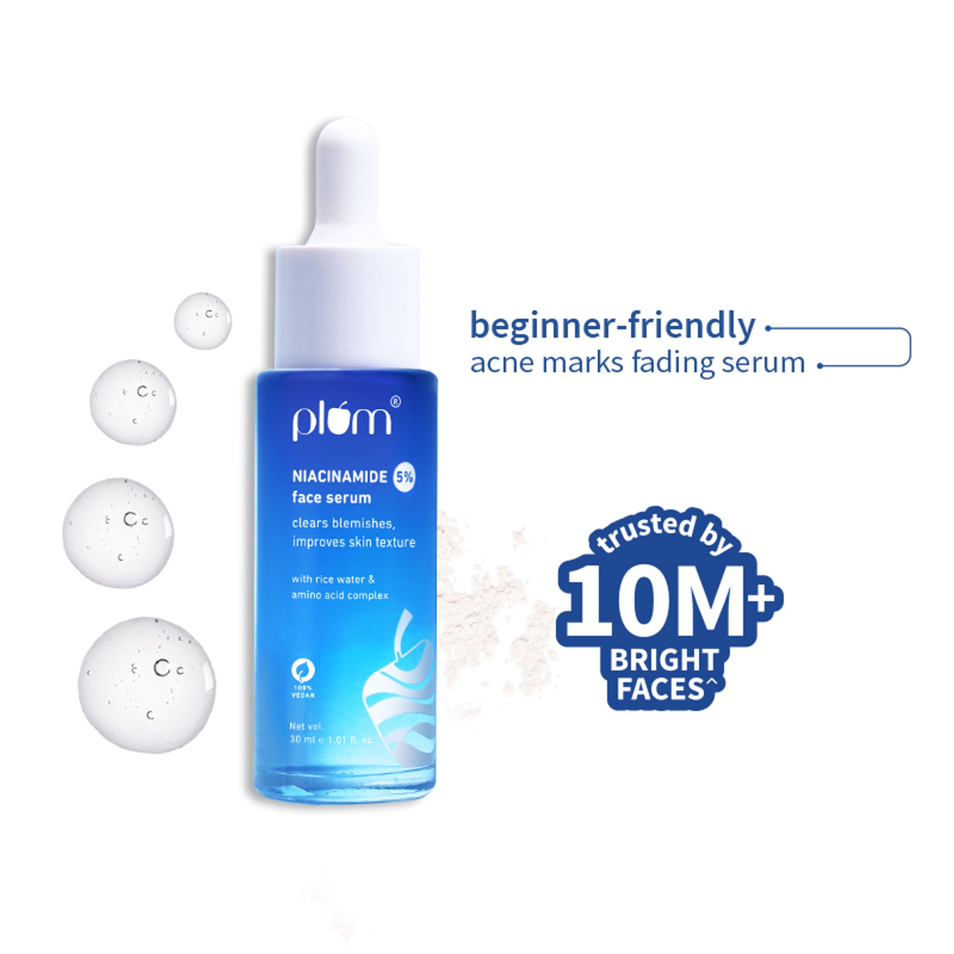 Plum 5% Niacinamide Face Serum With Amino Acid - Fades Blemishes For Bright Skin- Beginner-Friendly