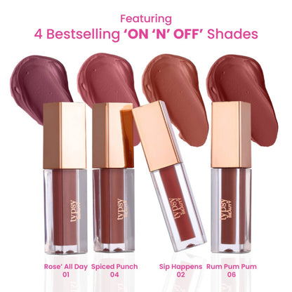 Typsy Beauty Lip Shots Mini Liquid Lipstick Combo Set - (Pack Of 4)