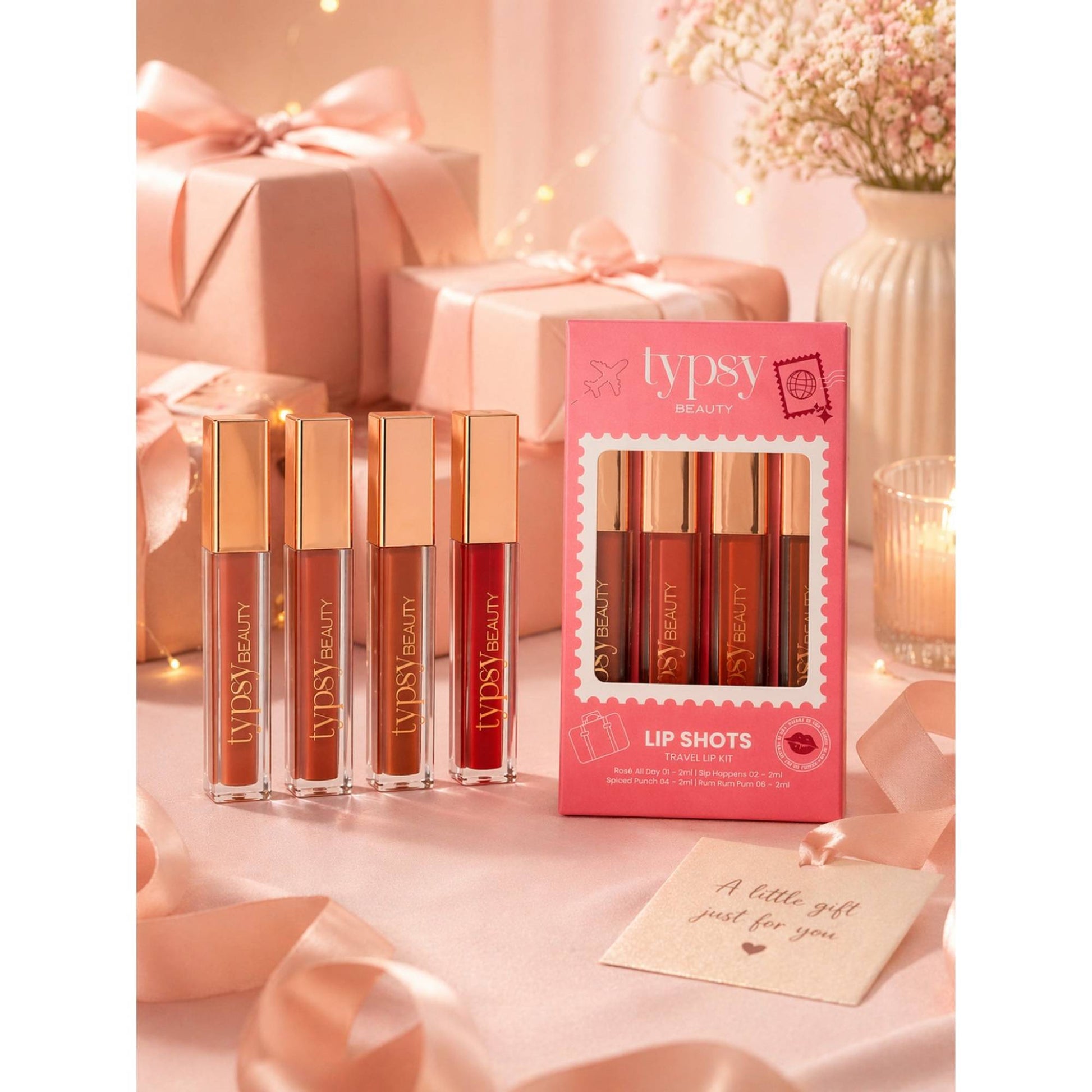 Typsy Beauty Lip Shots Mini Liquid Lipstick Combo Set - (Pack Of 4)