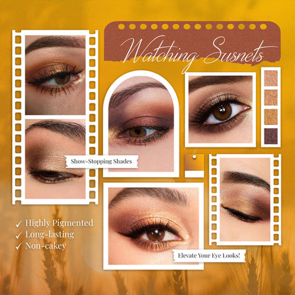 Just Herbs 4 in 1 Eye Shadow Palette Watching Sunset with four natural shades for versatile eye makeup application.