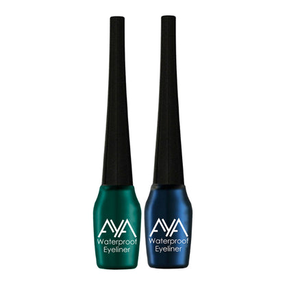 AYA Waterproof Eyeliner - Green And Blue (Set of 2)