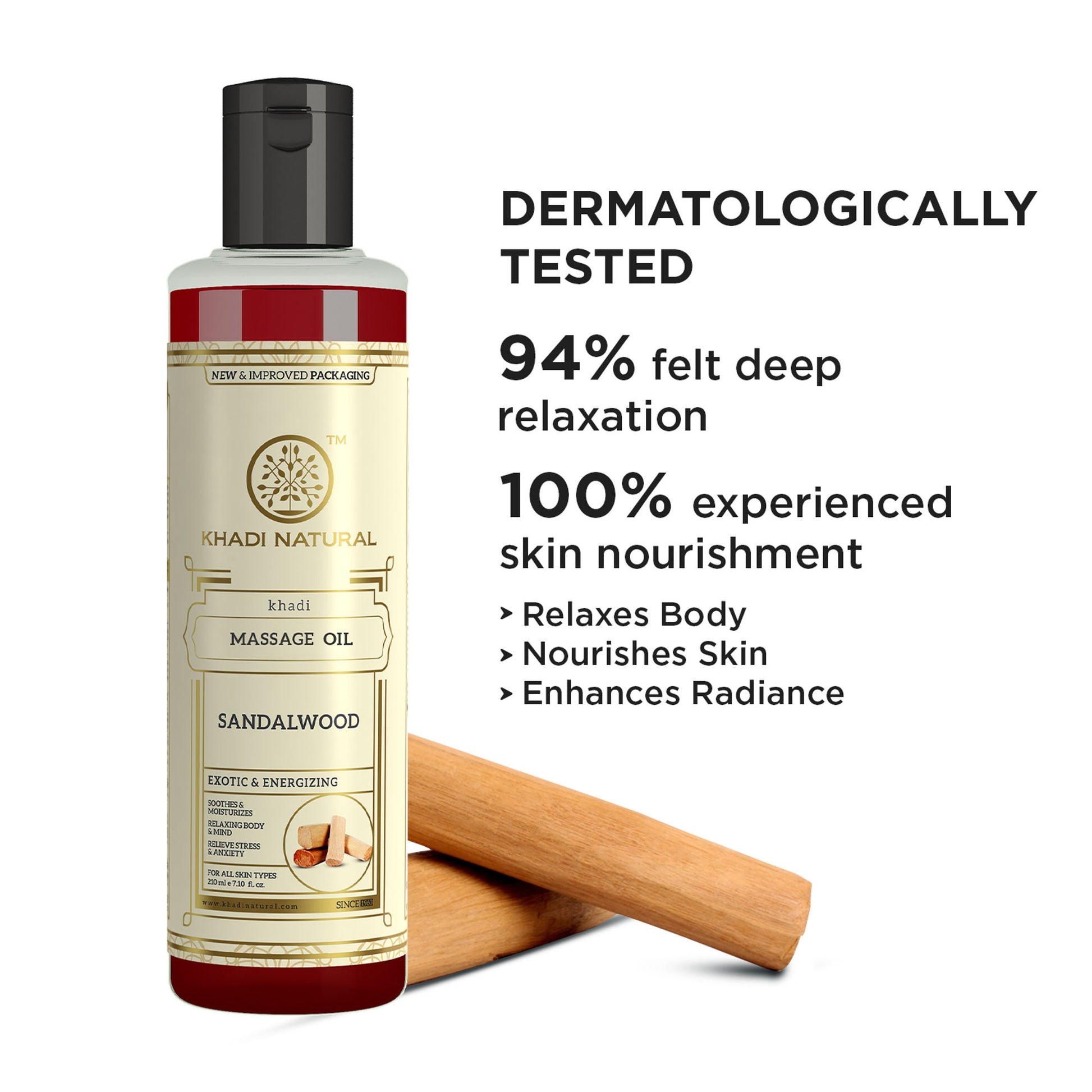 Khadi Natural Sandalwood Massage Oil for a Calm Mind and Softens the Skin