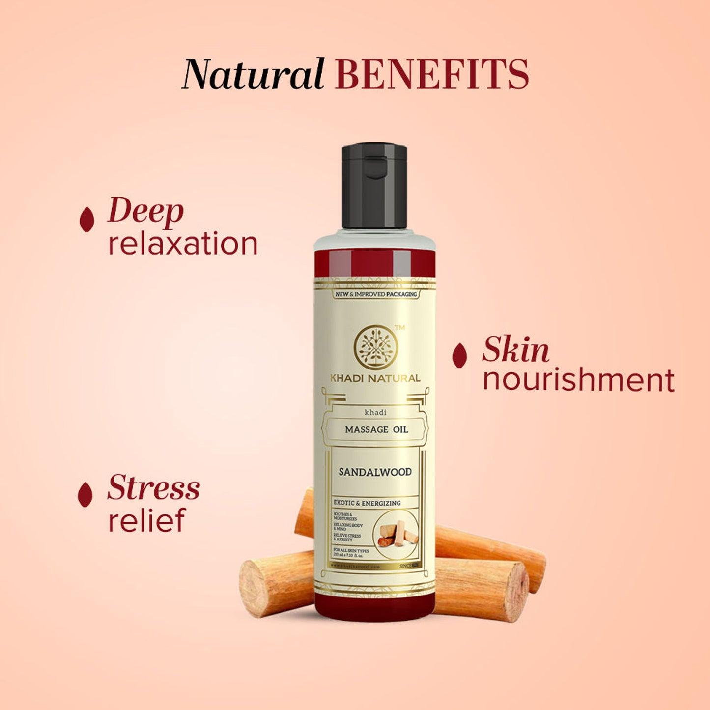 Khadi Natural Sandalwood Massage Oil for a Calm Mind and Softens the Skin