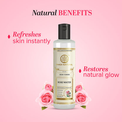Khadi Natural Pure Rose Water Toner for Everyday Floral Freshness