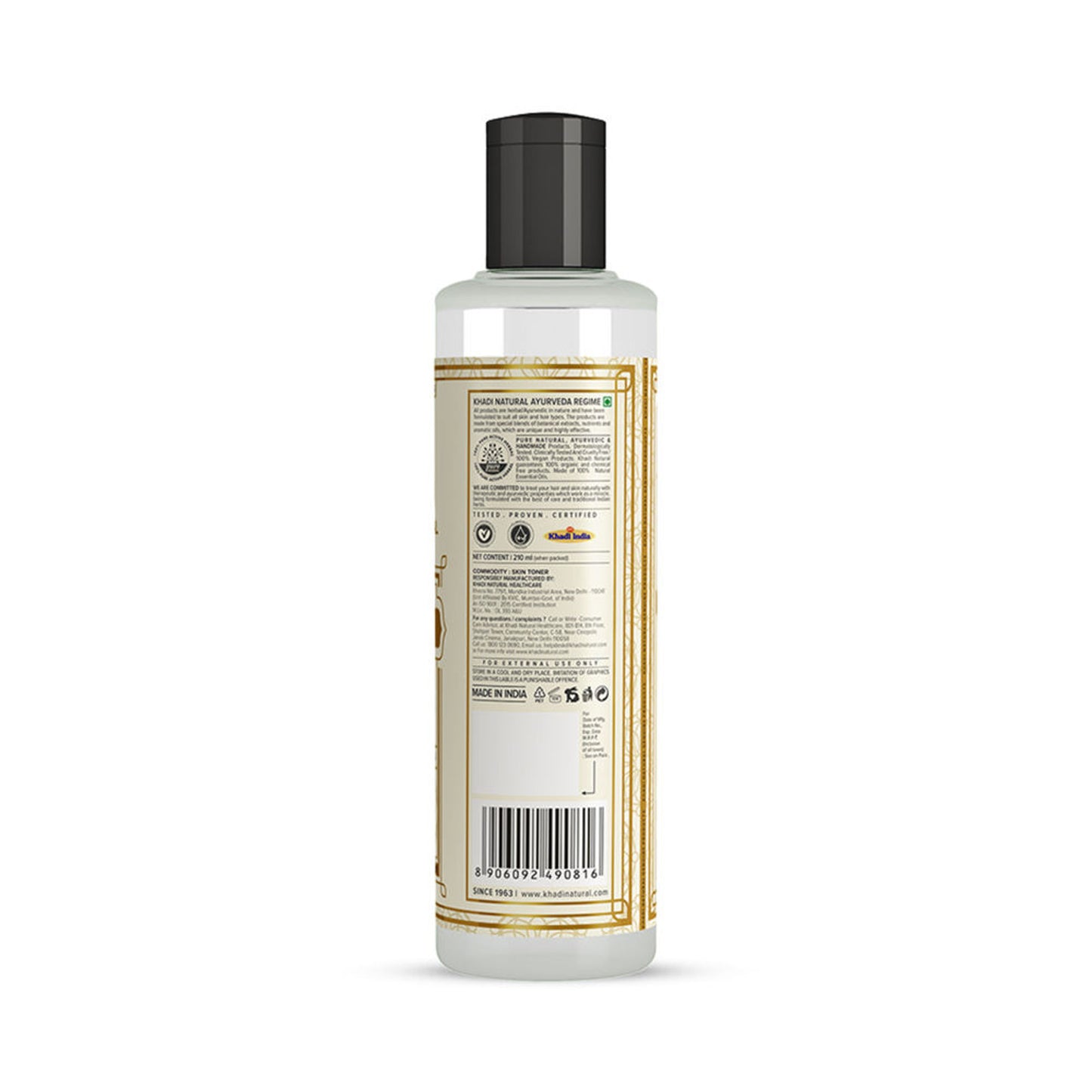 Khadi Natural Pure Rose Water Toner for Everyday Floral Freshness