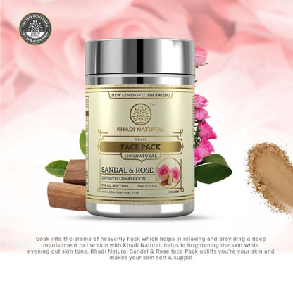 Khadi Natural Sandal & Rose Face Pack Removes Dead Skin Cells