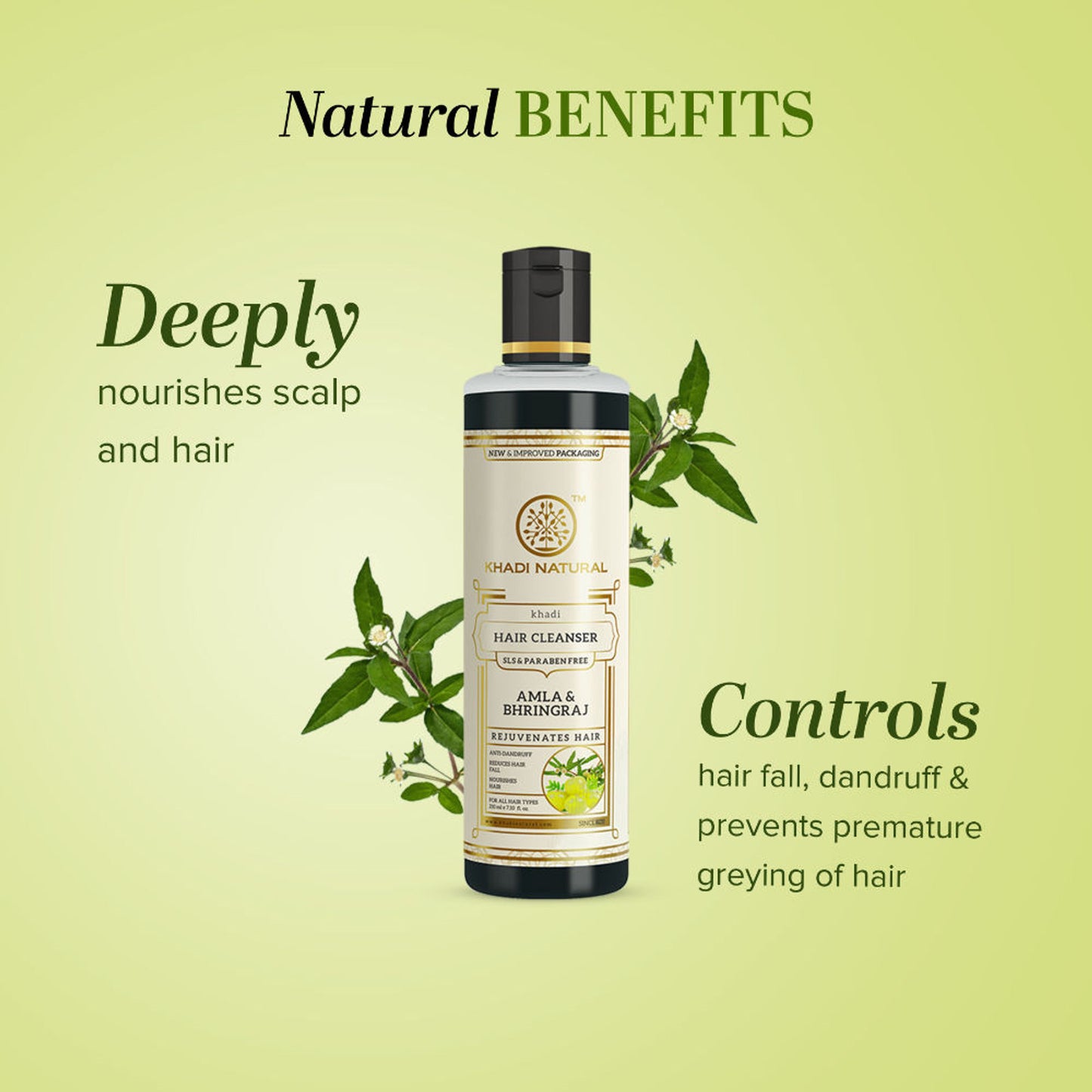 Khadi Natural Amla & Bhringraj Hair Cleanser/Shampoo SLS Paraben Free For All hair types