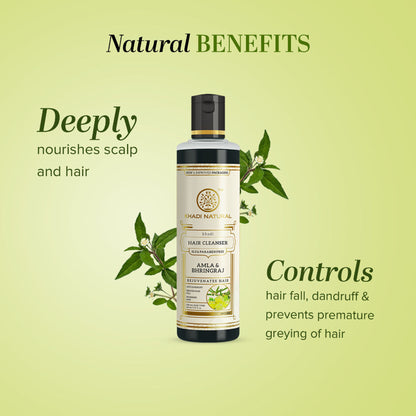 Khadi Natural Amla & Bhringraj Hair Cleanser/Shampoo SLS Paraben Free For All hair types