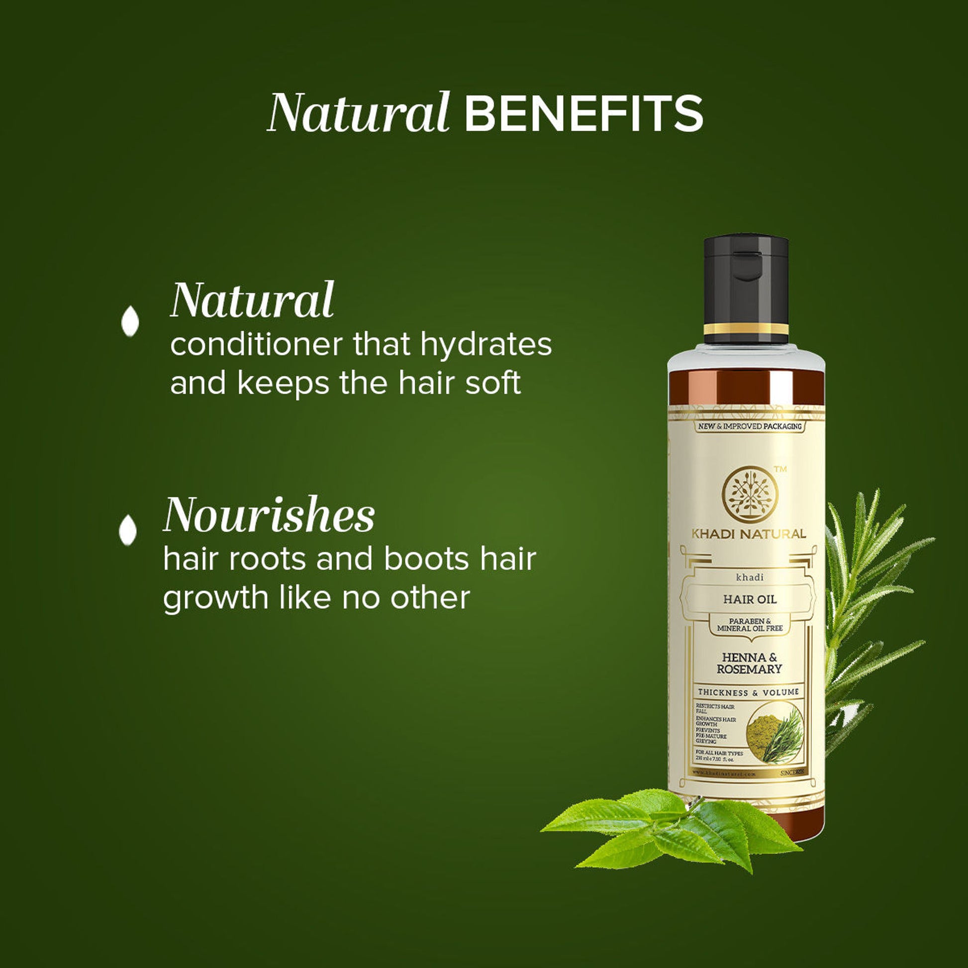 Khadi Natural Henna Rosemary Hair Oil For Hair Growth Paraben & Mineral Oil Free