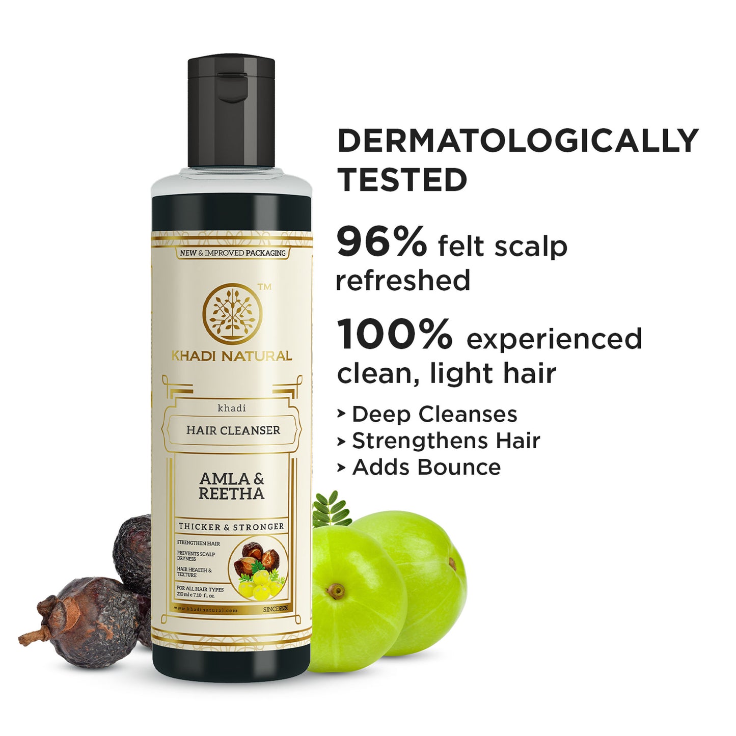 Khadi Natural Amla & Reetha Hair Cleanser Shampoo for Strong Roots and Natural Shine