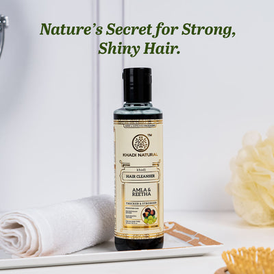 Khadi Natural Amla & Reetha Hair Cleanser Shampoo for Strong Roots and Natural Shine