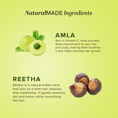 Khadi Natural Amla & Reetha Hair Cleanser Shampoo for Strong Roots and Natural Shine