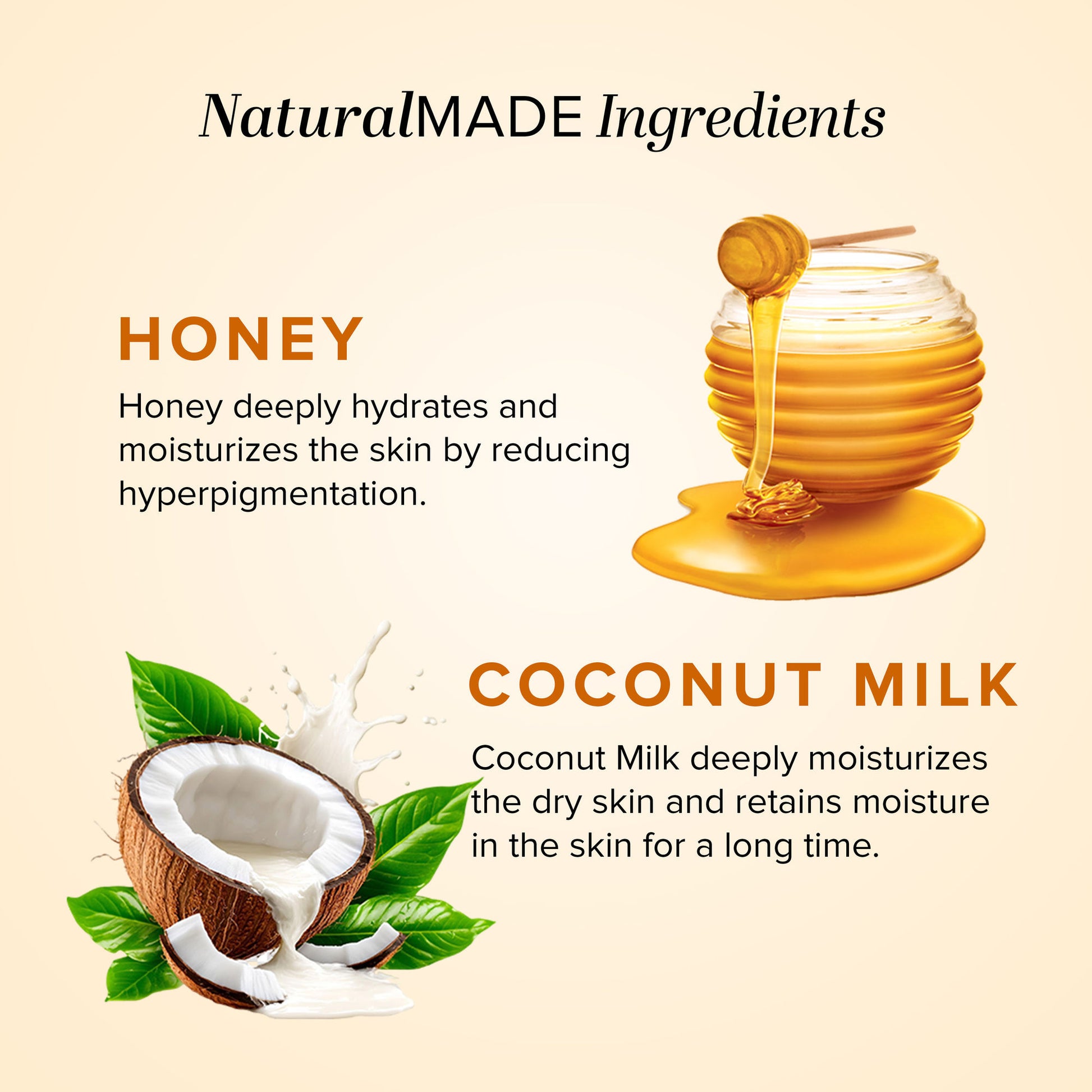 Khadi Natural Coconut Milk & Honey Handmade Soap Remove Acne & Stretch Marks
