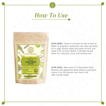 Khadi Natural Amla Fruit Organic Powder Strengthens Hair Roots