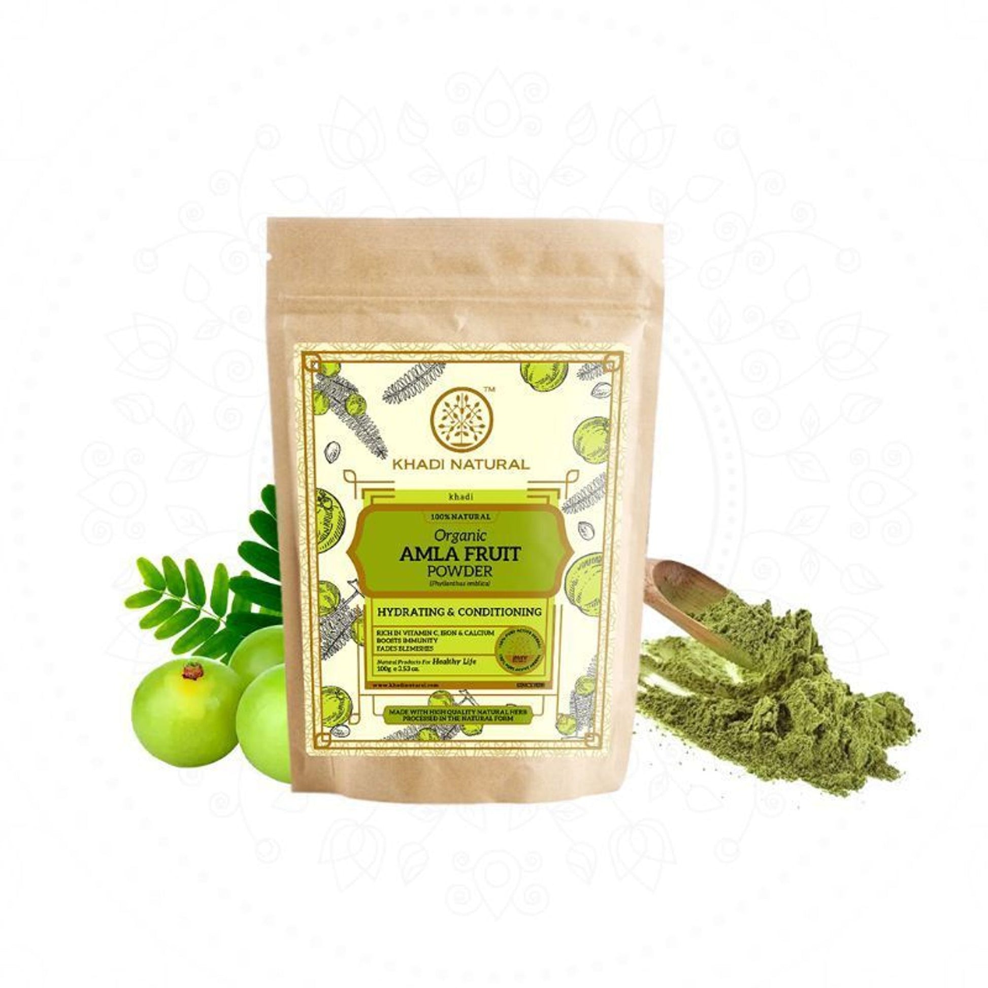 Khadi Natural Amla Fruit Organic Powder Strengthens Hair Roots