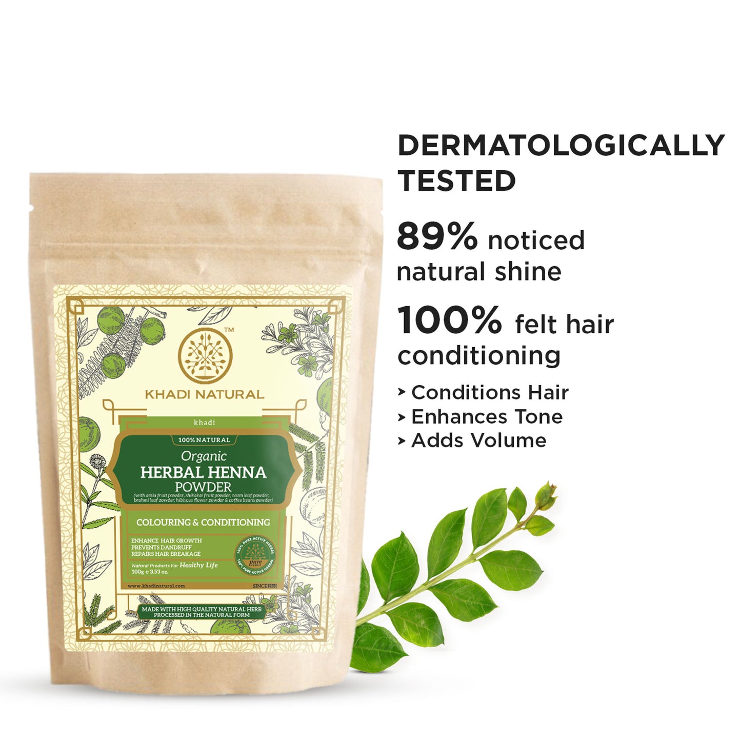 Khadi Natural Organic Natural Henna Powder Repair Damaged Hair