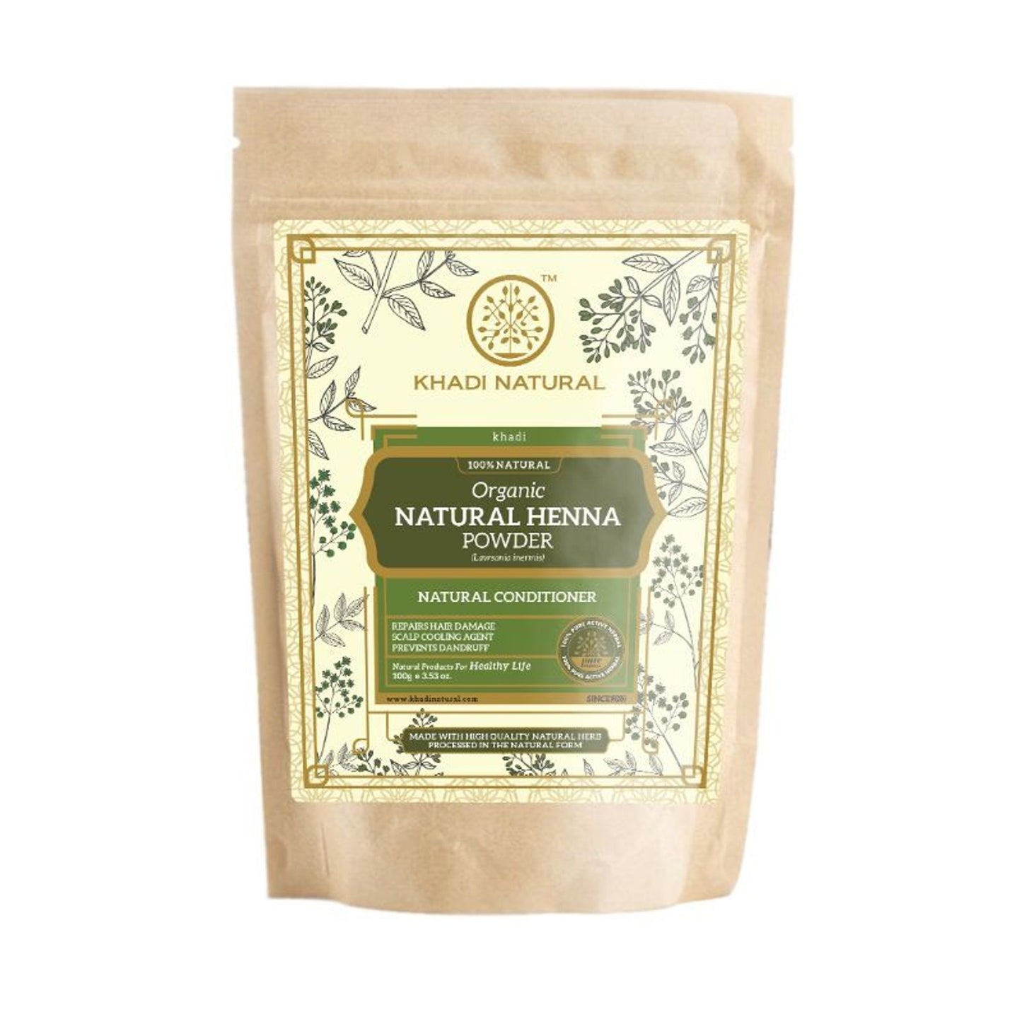Khadi Natural Organic Natural Henna Powder Repair Damaged Hair