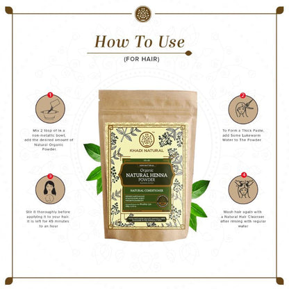 Khadi Natural Organic Natural Henna Powder Repair Damaged Hair