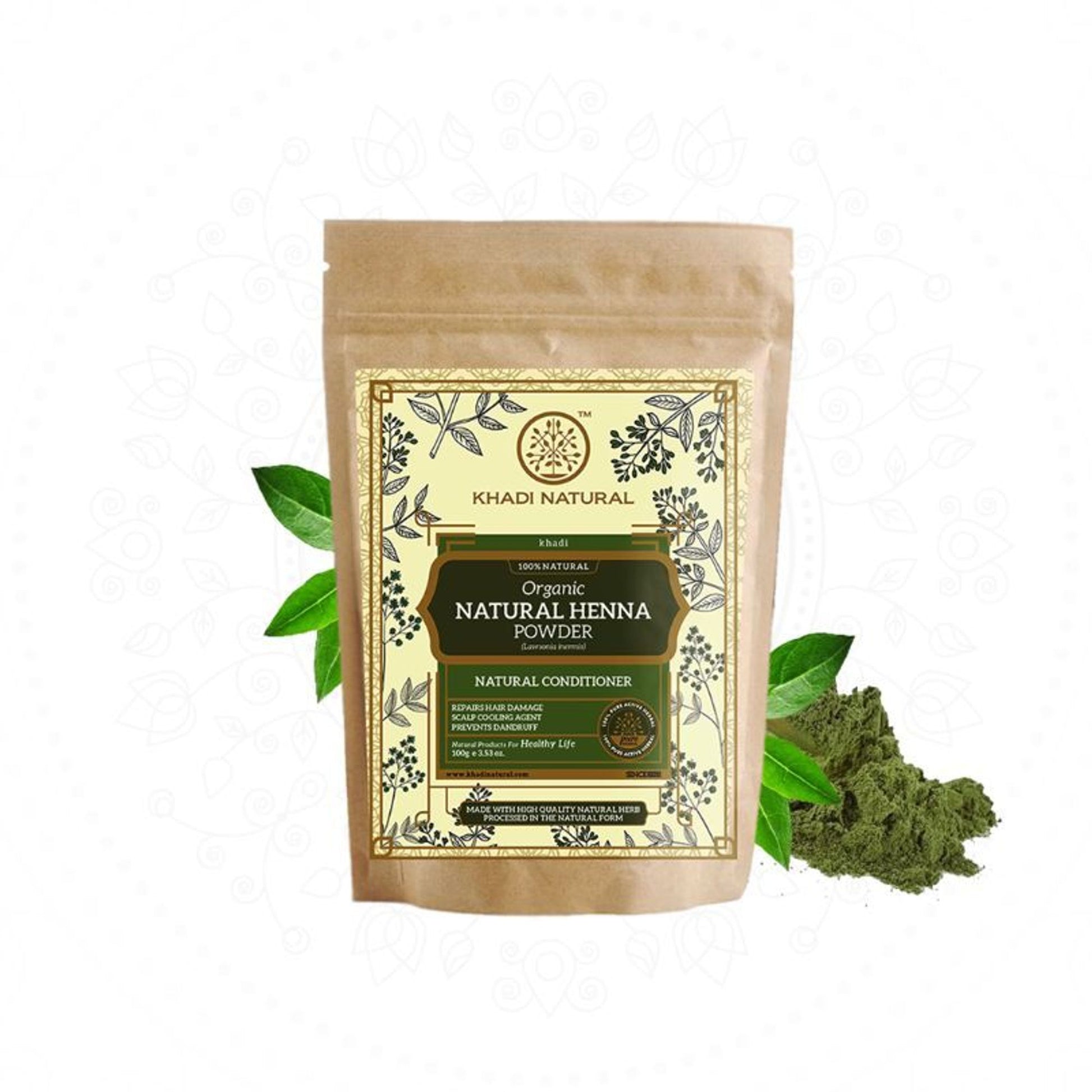 Khadi Natural Organic Natural Henna Powder Repair Damaged Hair