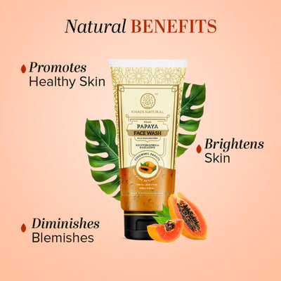 Khadi Natural Papaya Face Wash for Pigmentation, Tan Removal and Patchy Skin