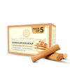 Khadi Natural Sandalwood Soap for Tan Removal, Acne and Rough Skin Pack of 5
