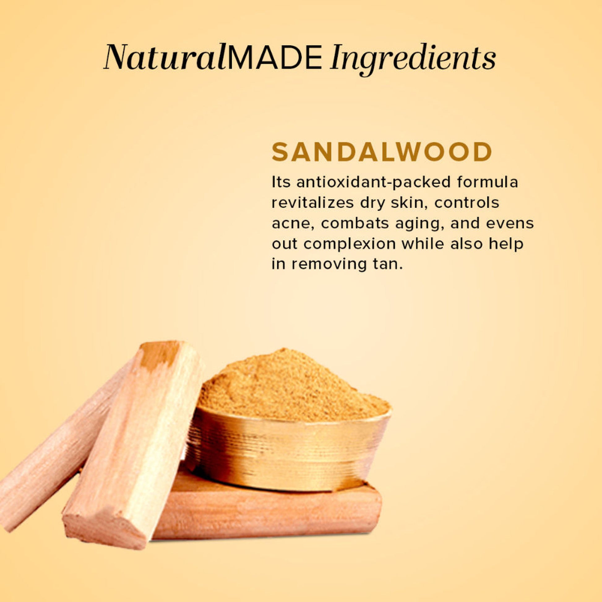 Khadi Natural Sandalwood Soap for Tan Removal, Acne and Rough Skin Pack of 5
