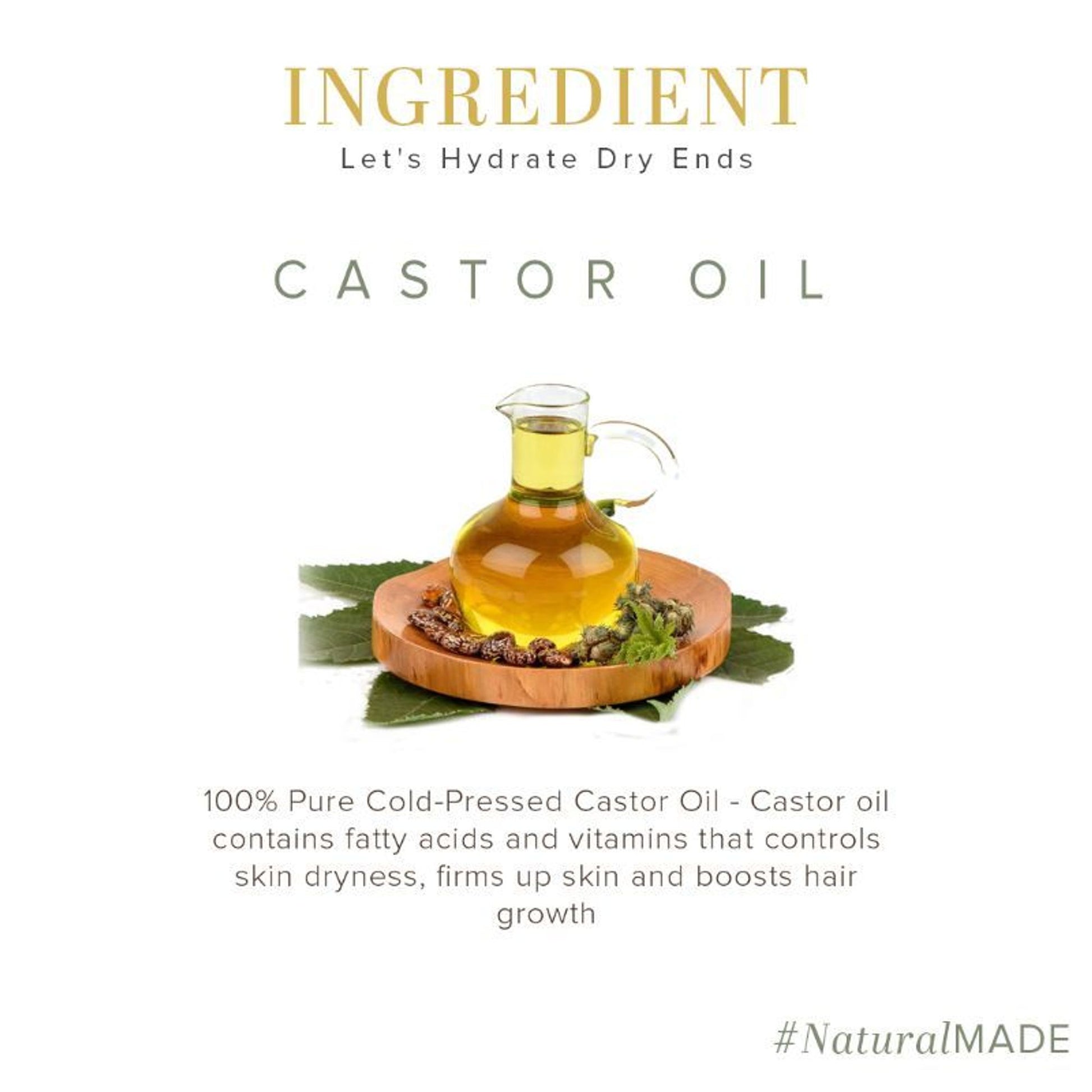 Khadi Natural Cold Pressed Natural Castor Hair & Skin Oil - SLS & Mineral Oil Free