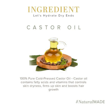 Khadi Natural Cold Pressed Natural Castor Hair & Skin Oil - SLS & Mineral Oil Free