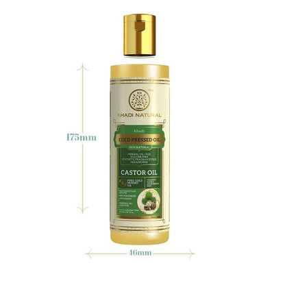 Khadi Natural Cold Pressed Natural Castor Hair & Skin Oil - SLS & Mineral Oil Free