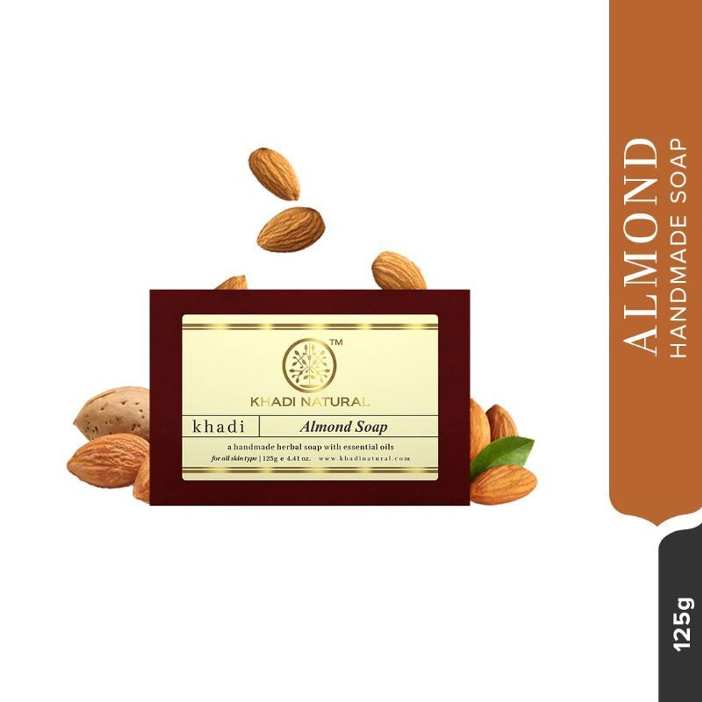 Khadi Natural Almond Handmade Soap Reduce Tann & Pigmentation